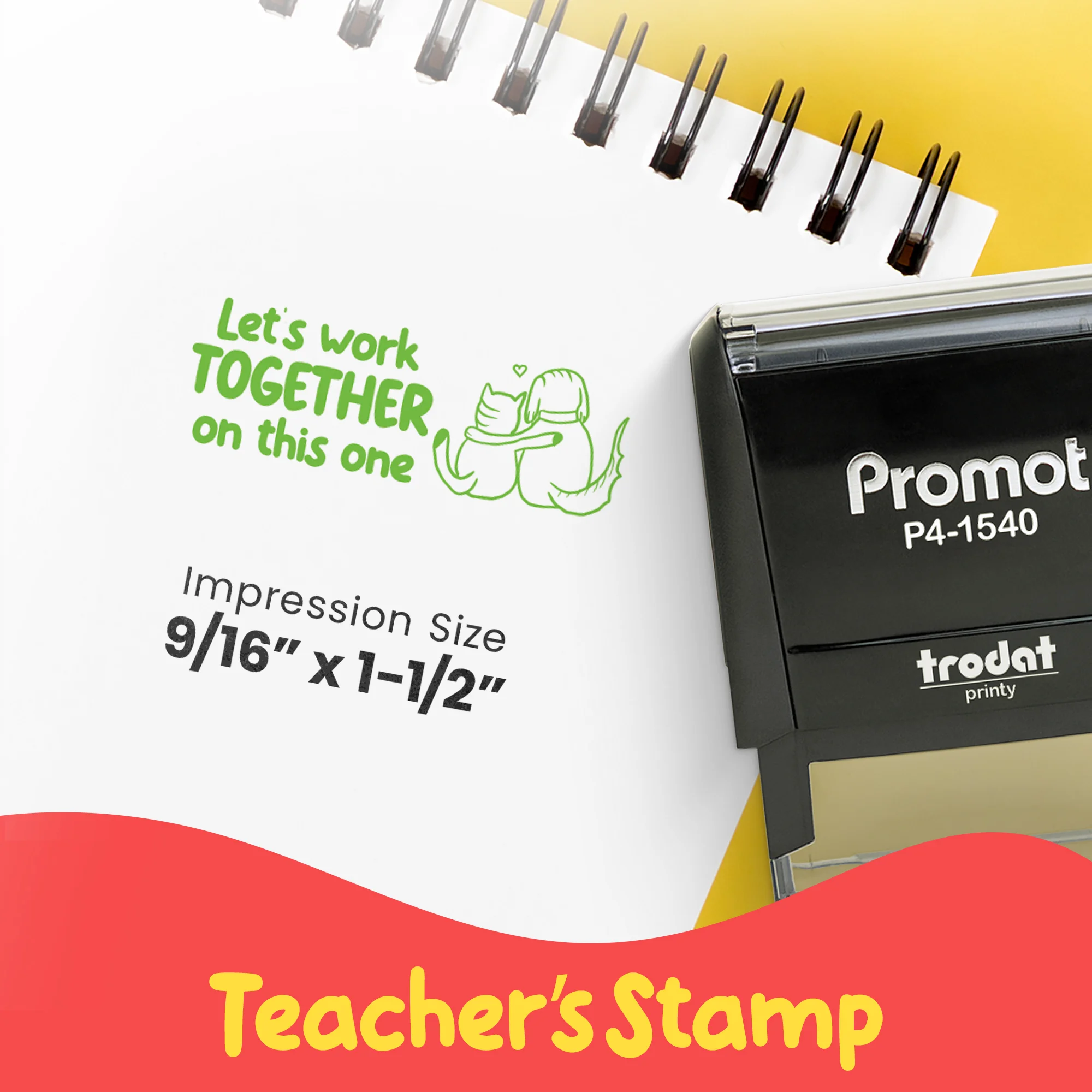 Let's Work Together On This One - Teacher Stamp